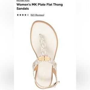 Michael Kors MK Plate Logo Thong Sandals